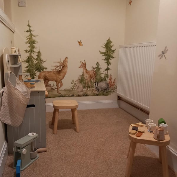 Watercolor Forest Animals Wall Decal: Peel & Stick Nursery Decor - Etsy