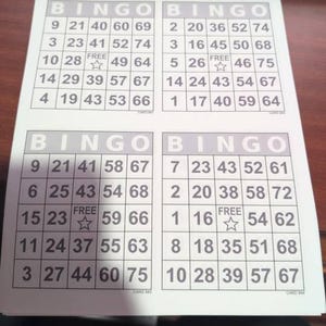 1000 Bingo Cards Pdf Download, 1, 2, and 4 per Page, Large Print