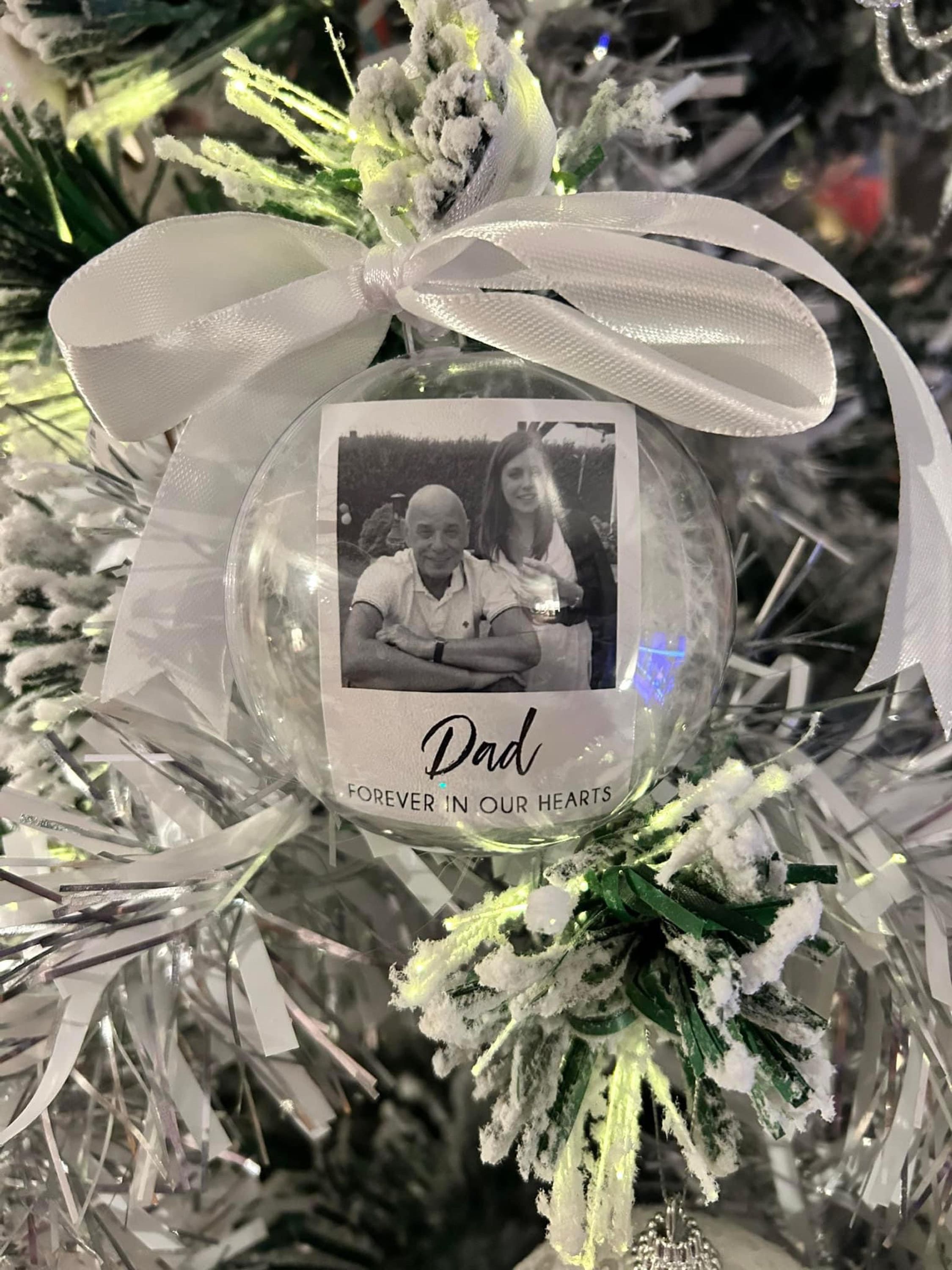 Personalised Photo Memorial Memory Christmas Feather Bauble - Special Memory Bauble - Photo Bauble - Decoration Bauble