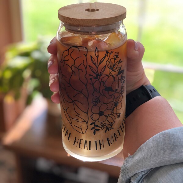 Mama AC/DC Iced Coffee Can Glass | Iced Coffee Cup | Rocker Mama Coffee ...