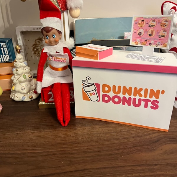 Dunkin Donuts Elf Display Prop, Doll Costume, Elf Clothes, Christmas ...