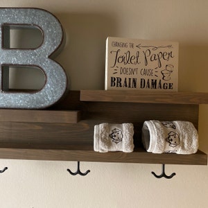 28 Bathroom Shelf Organizer with Towel Hooks - Modern Farmhouse Decor –  KBNDecor