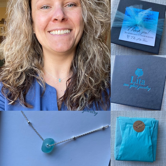 Sea Glass Necklace Beach Glass Necklace Sea Glass Jewelry