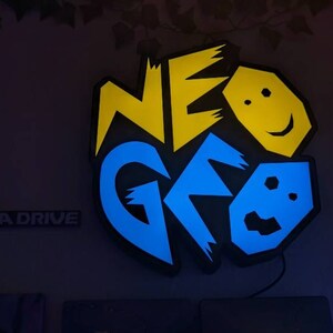 ゲーム実況者 サイン Neo Geo LED ライトボックス | ゲームルームの装飾用 Neo Geo