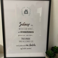 Modernes Bild mit Spruch Familie ist wo die Wäscheberge niemals