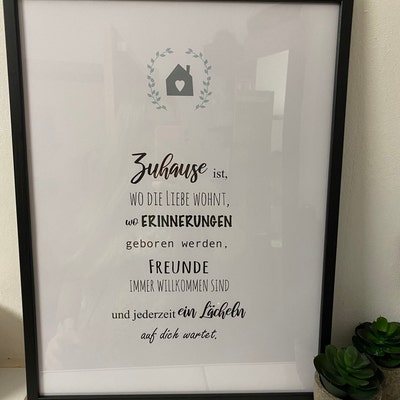 Modernes Bild mit Spruch Familie ist wo die Wäscheberge niemals