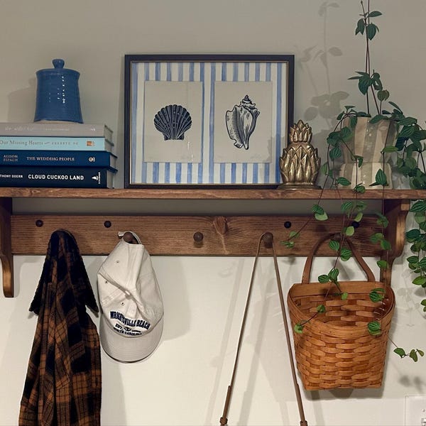 Easy to Hang Shaker Peg Shelf, Wood Display Shelf, Wall Hung Coat Rack ...