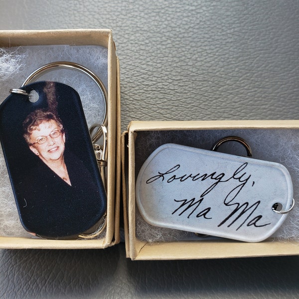 Custom Handwriting Keychain - Handwriting Keychain - Memorial Keychain ...