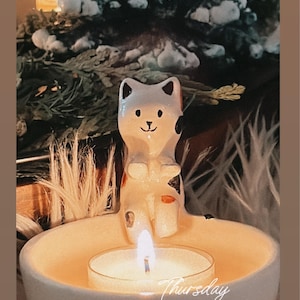 Cartoon Kat Kaarshouder Woonkamer Keuken Badkamer Hars Warming Poten Kitten Kandelaar Desktop Decoratie Kerst Verjaardagscadeau kopen vanaf een prijs van 6.09