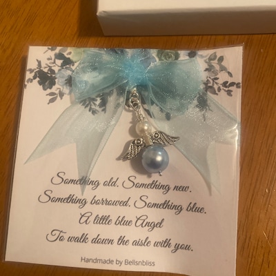 Something Blue Angel Charm, Something Blue For Bride Memorial Charm For Wedding Remembrance Mom In Heaven Charm, Bride Gift For Bride Gifts