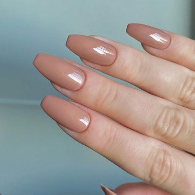 Nude Beige Nails Stiletto Nails Any Shape Nails Reusable Nails False