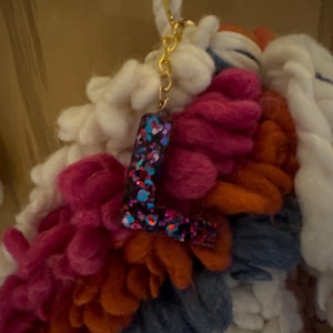 Initial resin keyring | personalised letter keyring | glitter Initial keyring | monogram keyring | resin glitter keyring