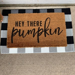Hey There Pumpkin Doormat Fall Welcome Mat Fall Decor Funny | Etsy