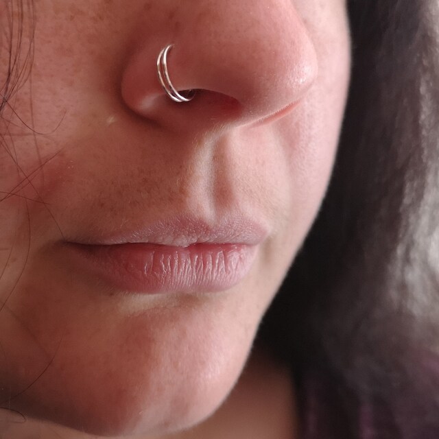 5 Anneaux De Nez Double Perforation - Acier Inoxydable 316L - Style Spiralé Réglable
