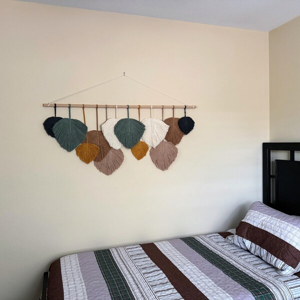 Curated visual reference: Fresh Look at Large Mountain Dip Dye Macrame Wall Hanging Brown And Gold