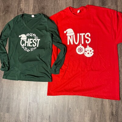 Chest Nuts SVG, Christmas Couple Shirt, Matching Shirt, Funny Christmas ...