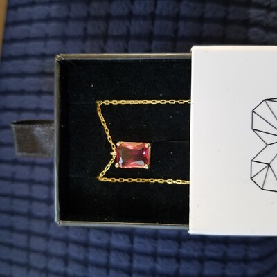 14k Solid Gold Rectangle Emerald Necklace, Minimalist Necklace, Emerald ...