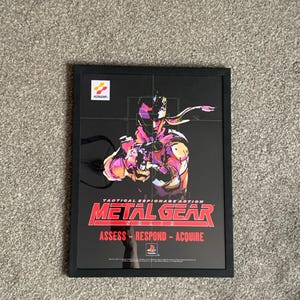 Framed Metal Gear Solid Playstation PS1 Promotional Advert Poster