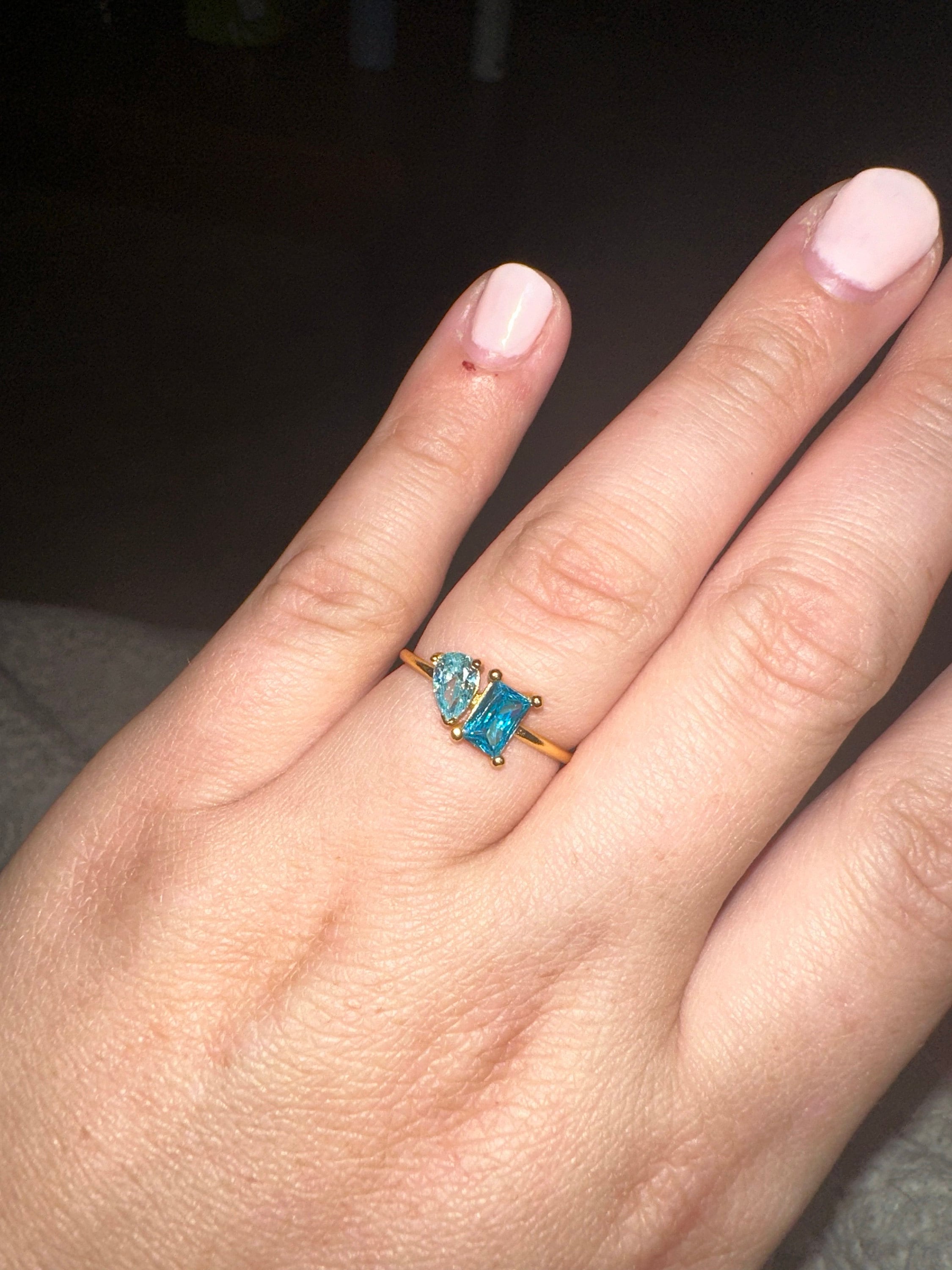 Emerald & Pear Cut Birthstone Ring by Caitlyn Minimalist • Custom Toi et Moi Gemstone Ring • Vintage Jewelry • Perfect Couples Gift • RM124