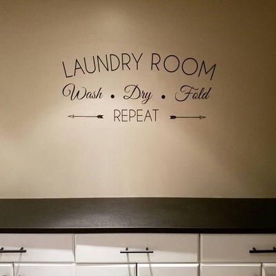 Wash Dry Fold Laundry Room Decal - Etsy