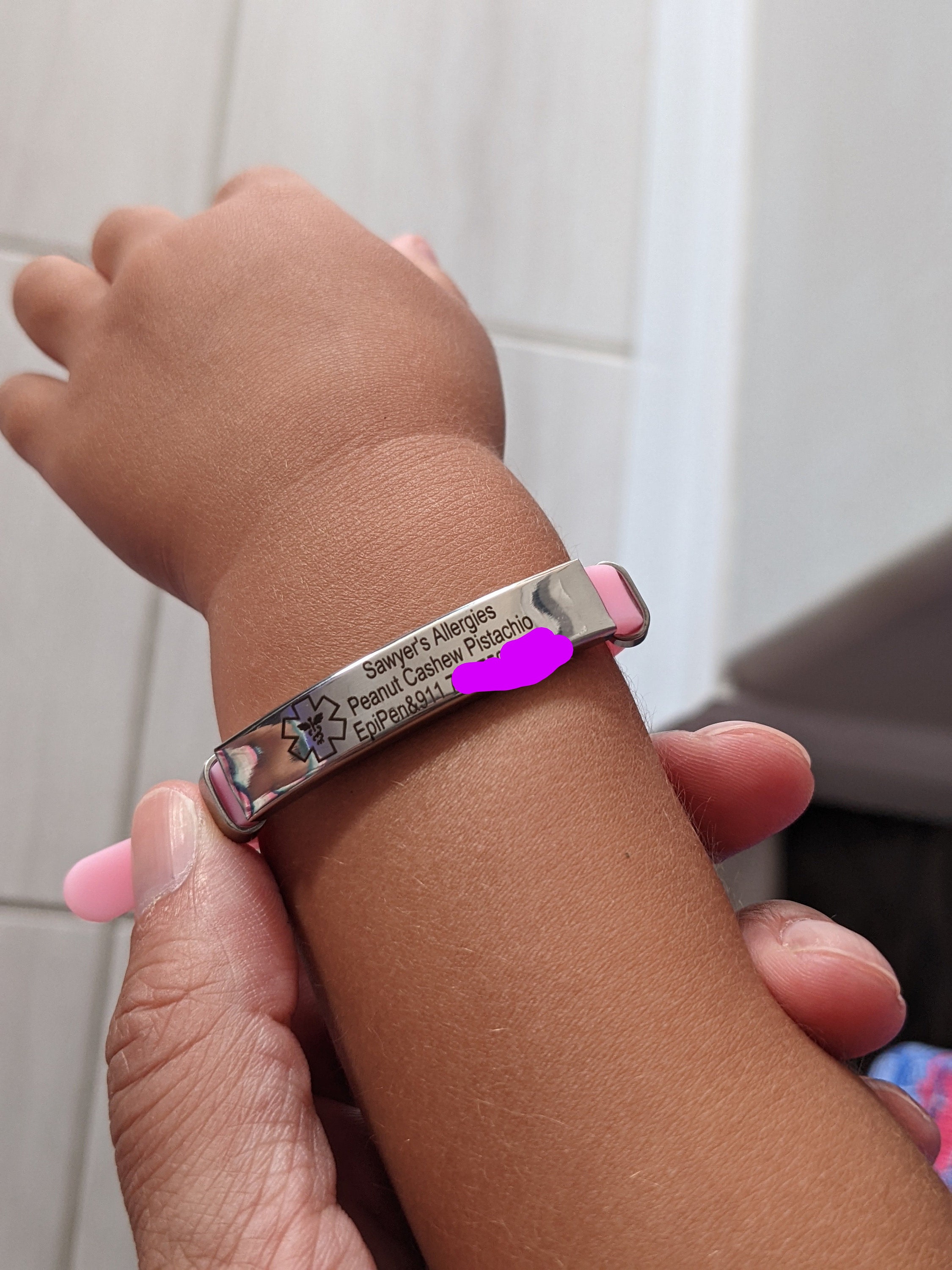 Kids emergency bracelet, personalized medical alert bracelet for kids, allergy bracelet, diabetic, autism & kids medical ID bracelet