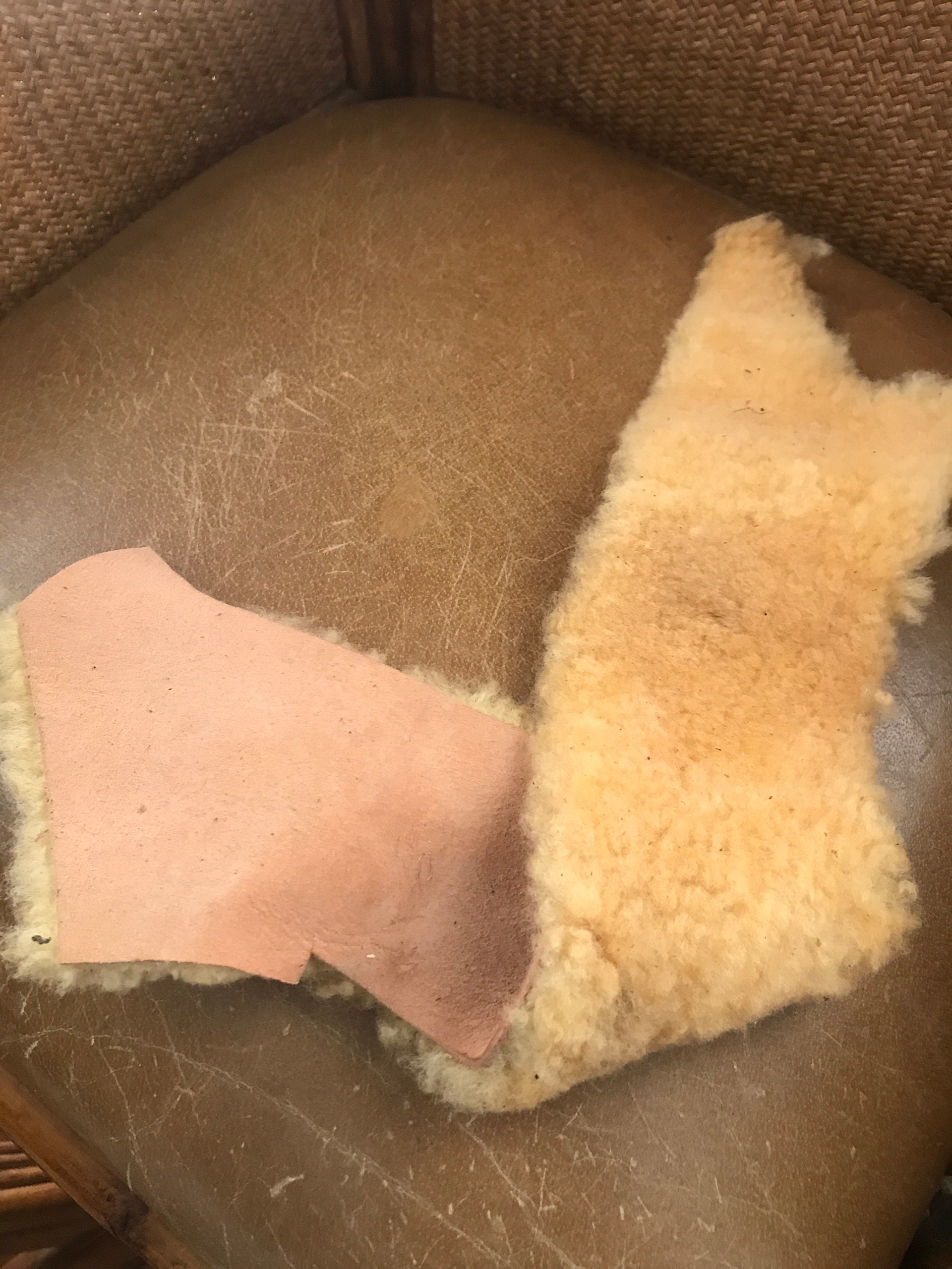 Sheepskin Shearling Remnant Scraps Approx. 1 lb