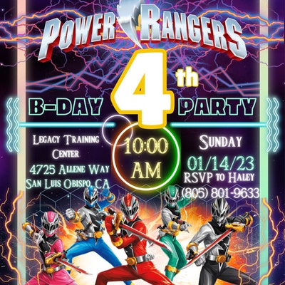 Power Rangers Birthday Invitation Power Rangers Invite Printable ...
