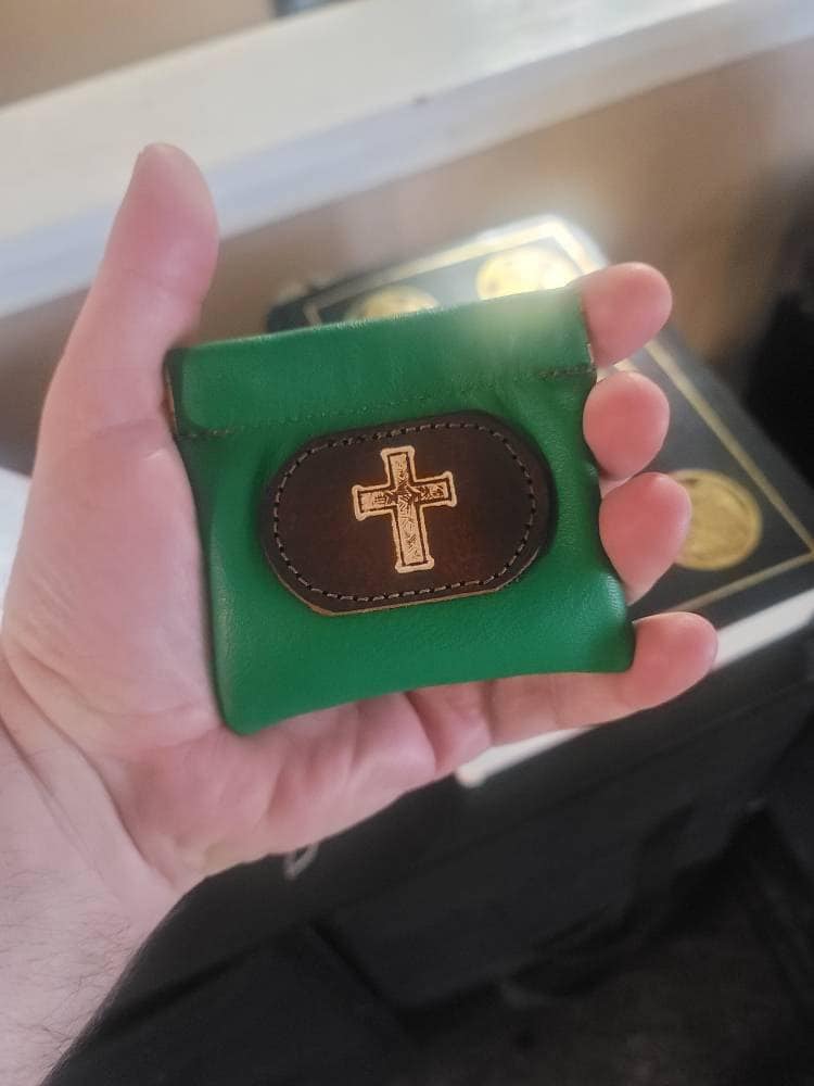 Leather Rosary Pouch, Easter Gift, First Communion Gift, Confirmation Gift, Personalized Case for Prayer Beads, Amish Handmade, Made in USA