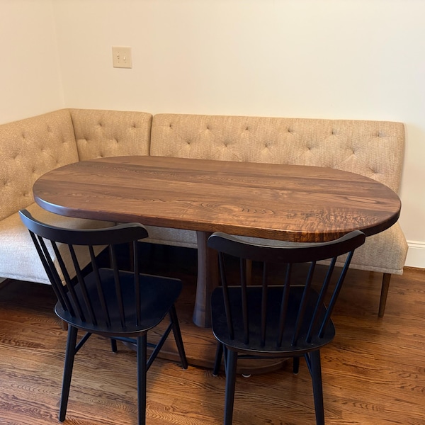 Solid Wood Oval Kitchen Table, Oval Pedestal Table - Etsy