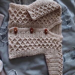 CROCHET PATTERN Lola Crochet Baby Cardigan Hat and Booties - Etsy