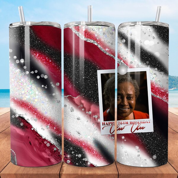 20 Oz Skinny Tumbler Sublimation Template Agate Milky Way Red Black ...