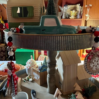 Little Red Truck Wood Tags Farmhouse Christmas Tree - Etsy