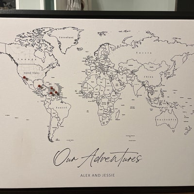 Push Pin Mini World Travel Map Countries Labeled Personalizable Cork ...