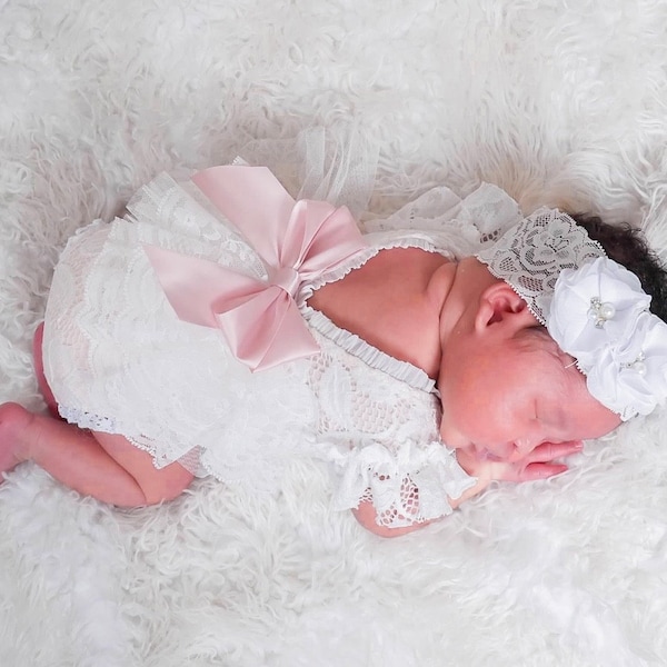 Peach Baby Romper 4 Piece set main image 0