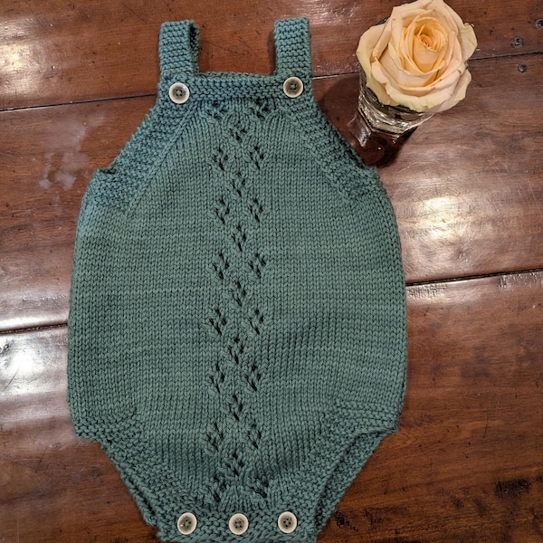 Baby Romper Knitting Pattern PDF - Lacey Romper Beginners - Instant ...