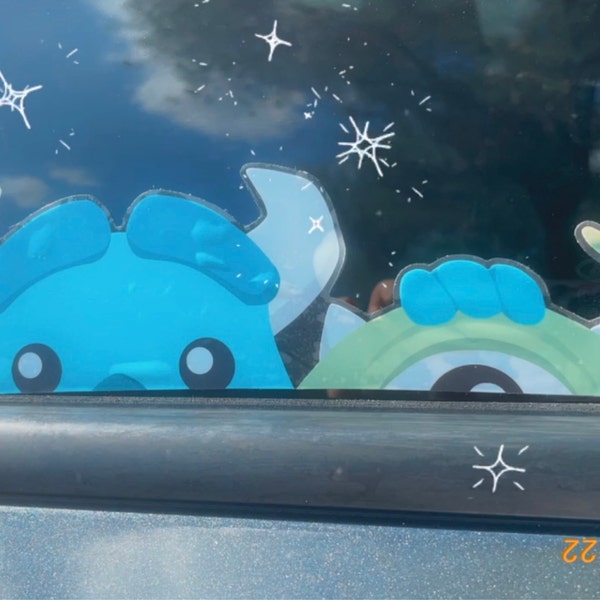 Sully Window Sticker Mike & Sully Peeker Transparent Car Decal/ Monsters Inc Peekaboo Window ...