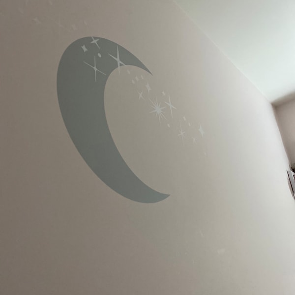Moon and Stars Vinyl Decal – Nursery Wall Stickers - Etsy
