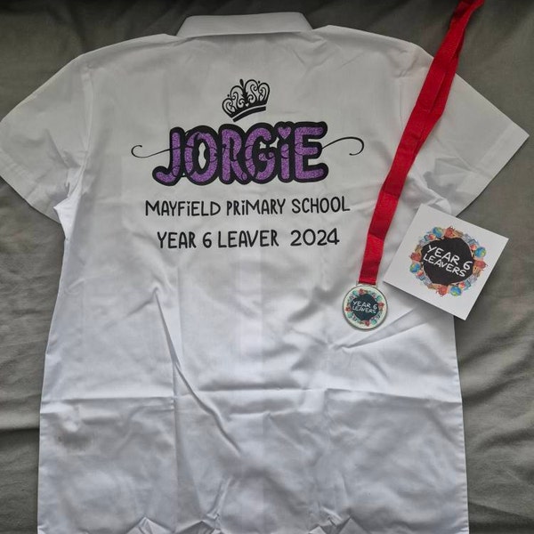 Class of 2025 Girls Glitter Leavers Shirt, Crown Design – The Selection Box