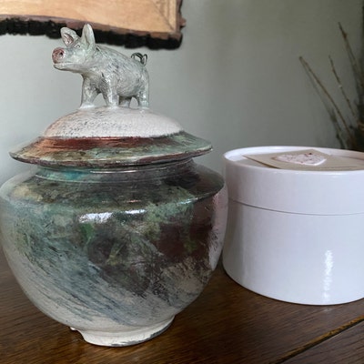 Urne Funéraire En Raku Bleue - Etsy