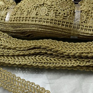 Gold Lace Trim 10 Yards Embroidery Lace for Sewing Vintage Golden