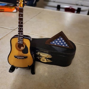 Miniature Dollhouse Folded American Flag Case, Military Miniature ...