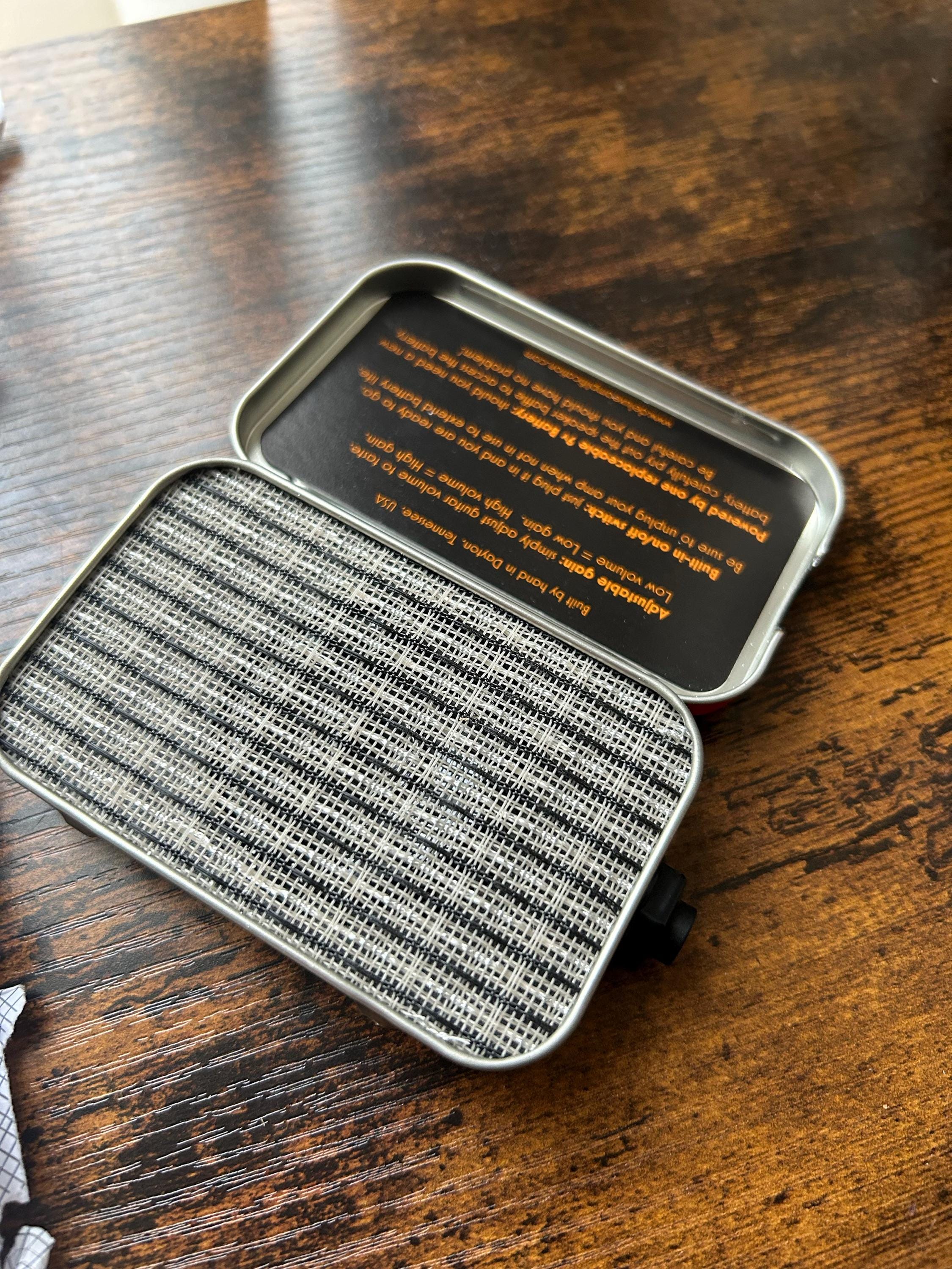 Portable Mint Tin Amp and Speaker for Electric Guitar- Altoids Red/Black handmade gifts for musicians FREE SHIPPING