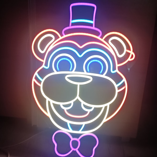 Glamrock FREDDY FNAF Security Breach - LED Neon Sign, Custom Neon, Neon ...