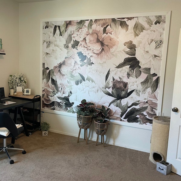 Vintage Roses and Peonies Peel and Stick Wallpaper | Removable ...