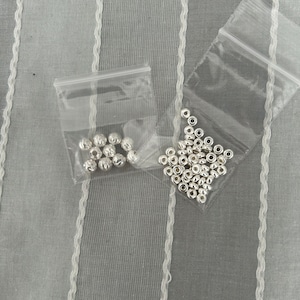 925 Sterling Silver Flat Plain Round Beads - 3mm, 4mm, 5mm, 6mm Sizes For Jewelry Making