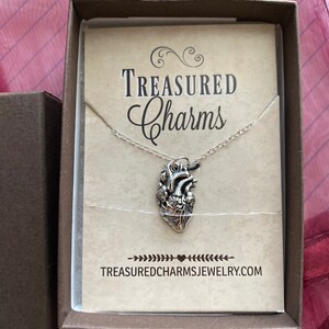 Anatomical Heart Necklace Sterling Silver Anatomical Heart - Etsy