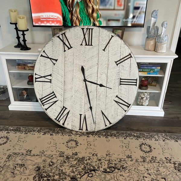 Large Wall Clock. 42 Inch. Made With Real Wood. - Etsy