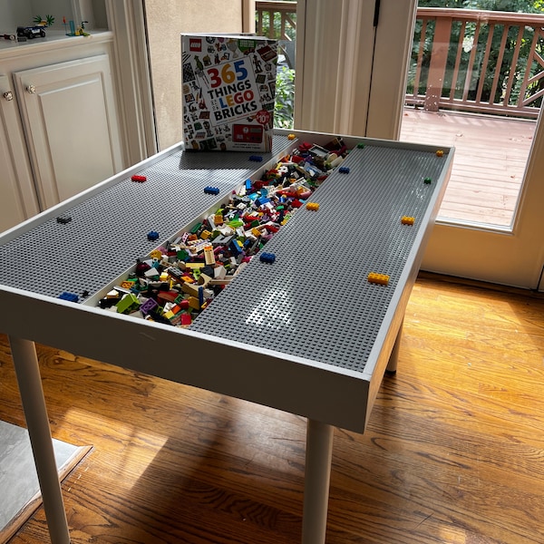 Large Building Bricks Table, Kids Table With Storage, Activity Table ...
