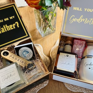 Godmother and Godfather proposal box, Godparents proposal, godfather gift, Godfather proposal, will you be my godmother, godfather glass