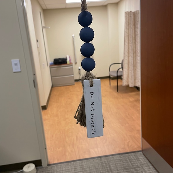 Occupied Bathroom Door Sign | Do Not Disturb Wood Bead Tassel Clay Tag ...